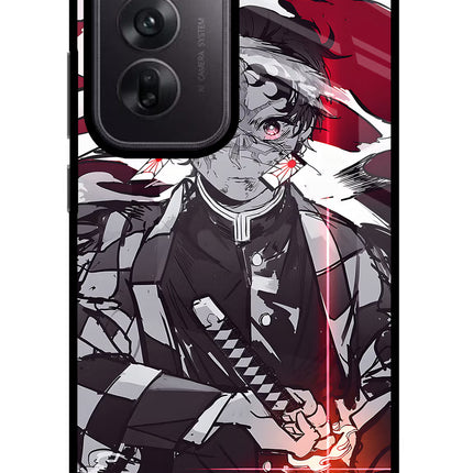 Demon Slayer Oppo Reno12 5G Glass Case Back Cover by Casekaro