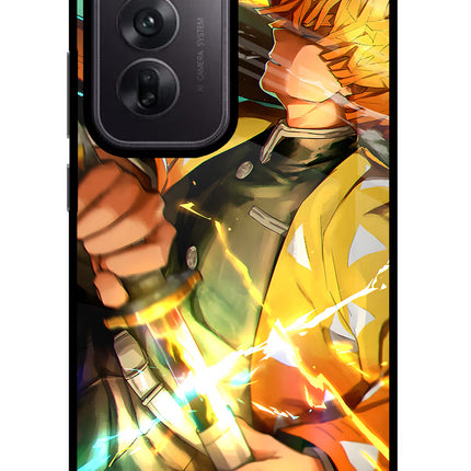 Demon Slayer Oppo Reno12 5G Glass Case Back Cover by Casekaro
