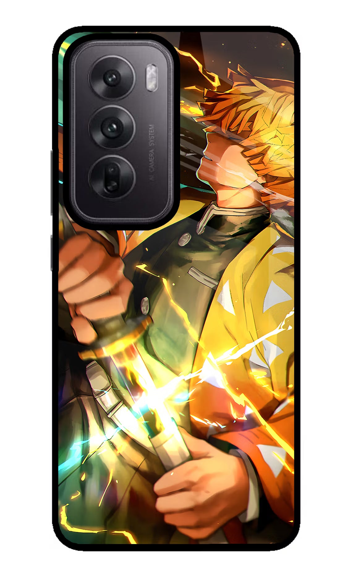 Demon Slayer Oppo Reno12 5G Glass Case Back Cover by Casekaro