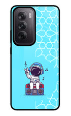 Cute Astronaut Chilling Oppo Reno12 5G Glass Case