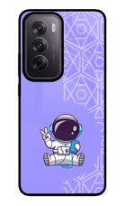 Cute Astronaut Chilling Oppo Reno12 5G Glass Case
