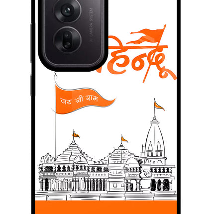 Jai Shree Ram Hindu Oppo Reno12 5G Glass Case Back Cover by Casekaro