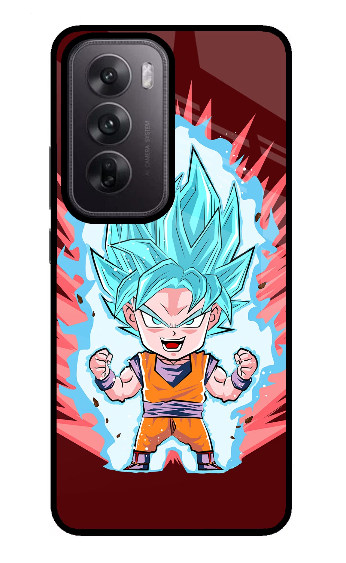 Goku Little Oppo Reno12 5G Glass Case Back Cover by Casekaro