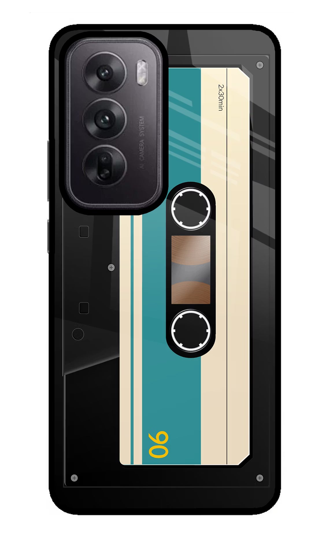 Cassette Oppo Reno12 5G Glass Case Back Cover by Casekaro