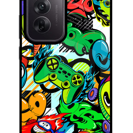 Game Doodle Oppo Reno12 5G Glass Case