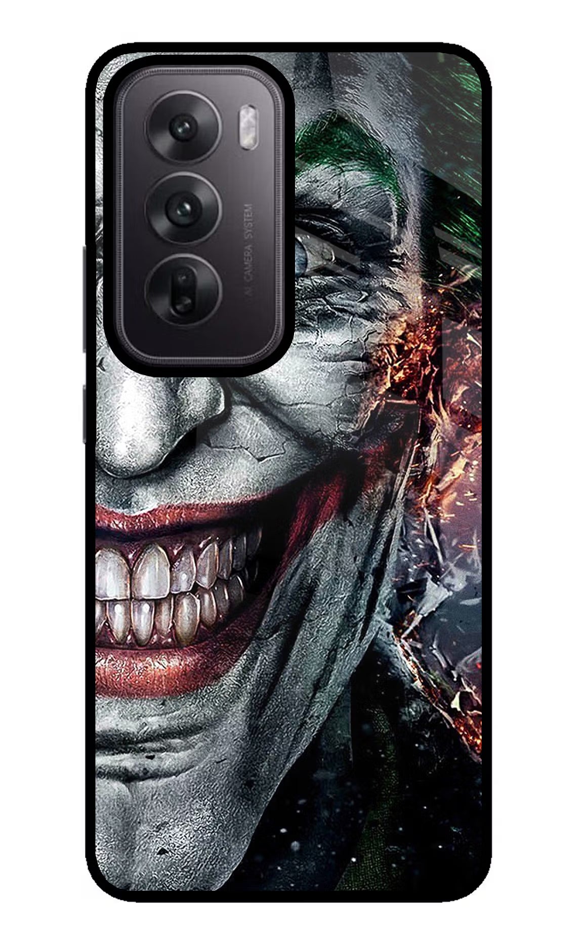 Joker Cam Oppo Reno12 5G Glass Case Back Cover by Casekaro
