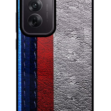 BMW Stripes Oppo Reno12 5G Glass Case Back Cover by Casekaro