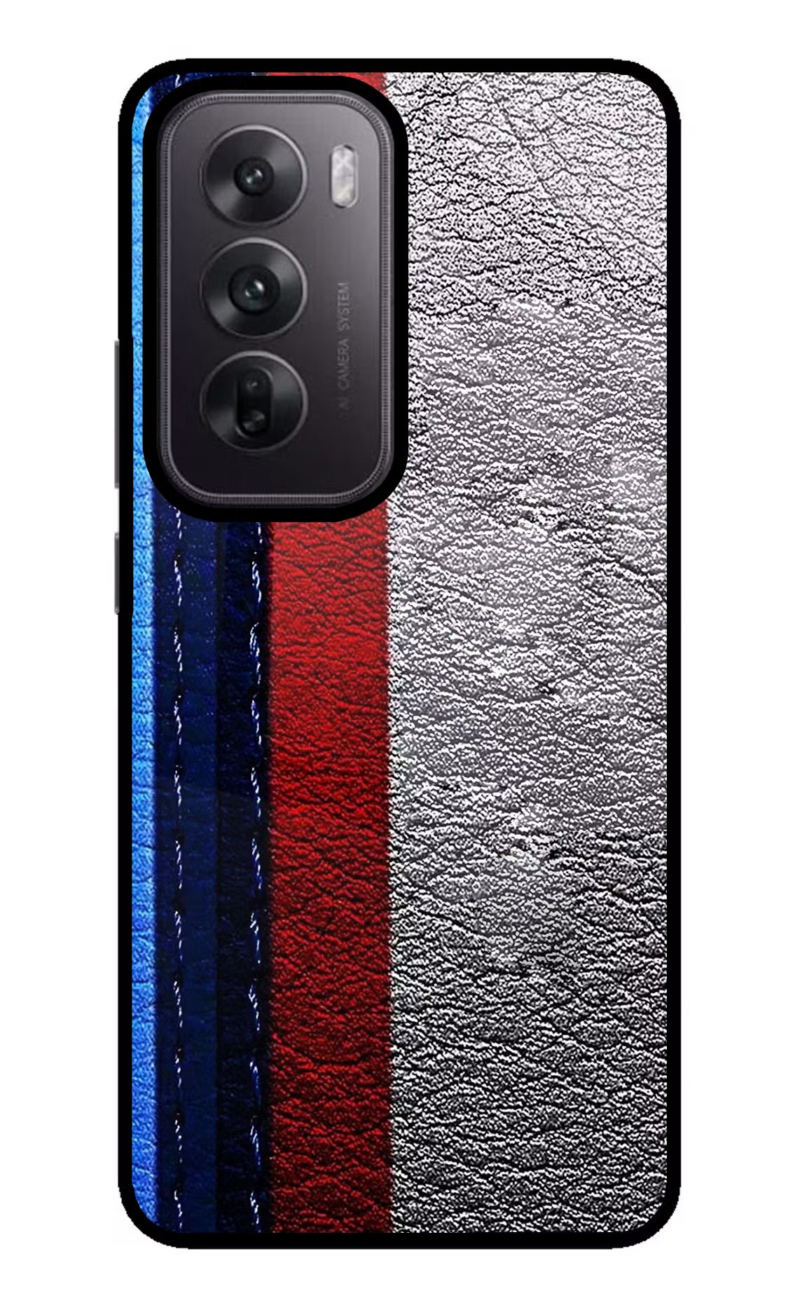 BMW Stripes Oppo Reno12 5G Glass Case Back Cover by Casekaro