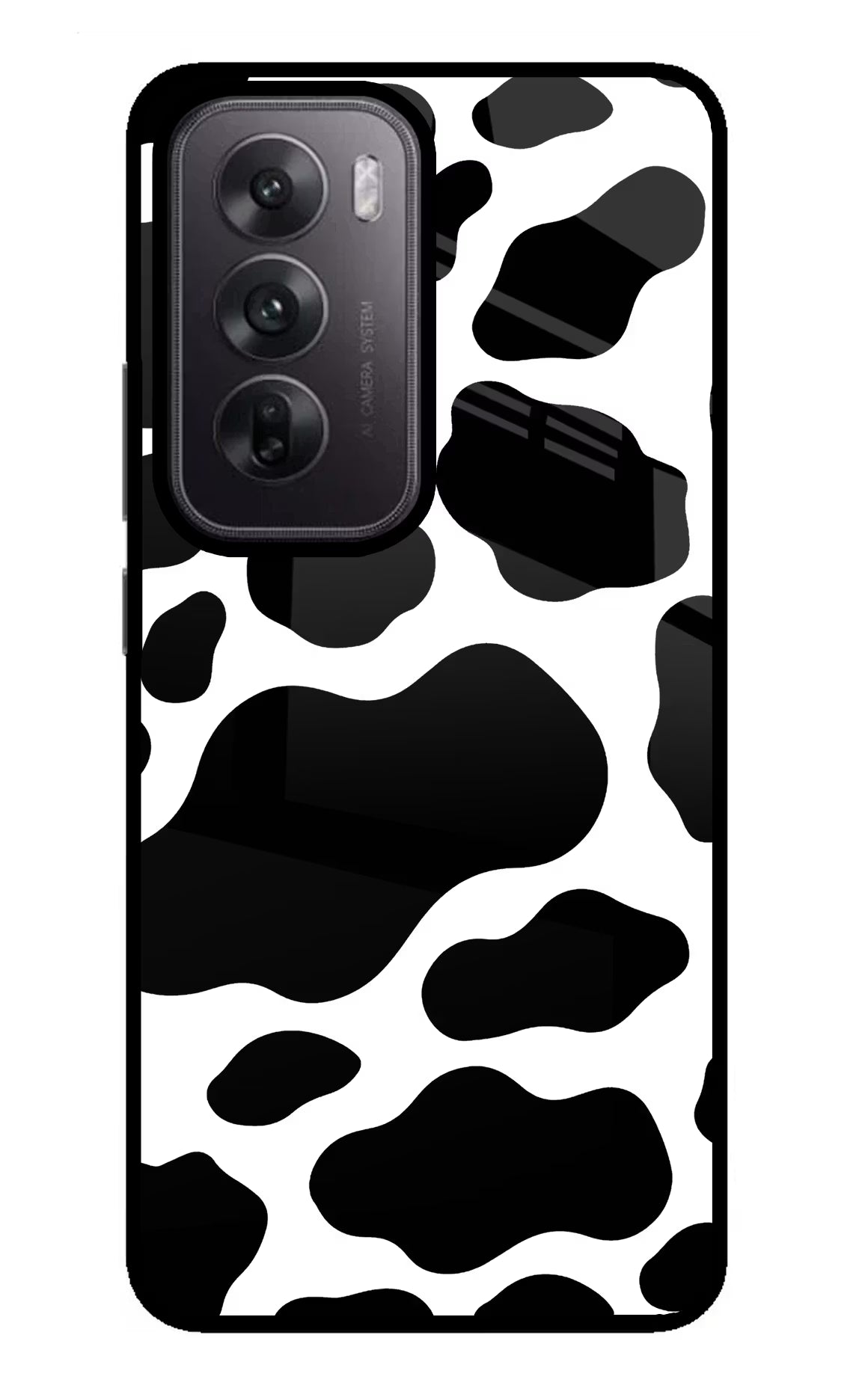 Cow Spots Oppo Reno12 5G Glass Case Back Cover by Casekaro