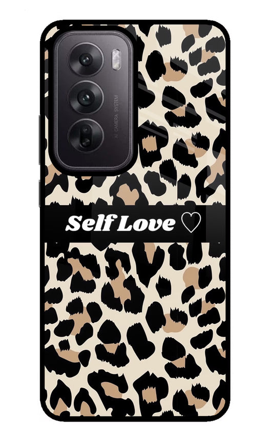 Leopard Print Self Love Oppo Reno12 5G Glass Case