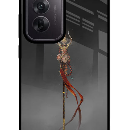 Shiv Trishul Oppo Reno12 5G Glass Case Back Cover by Casekaro