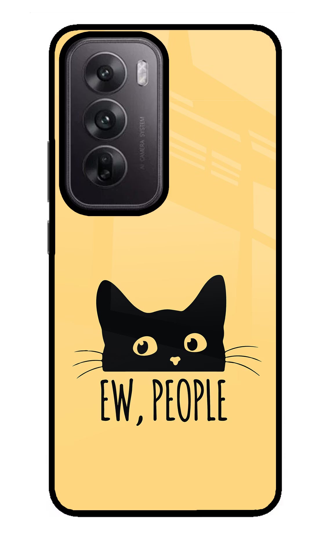 Ew People Catitude Oppo Reno12 5G Glass Case Back Cover by Casekaro
