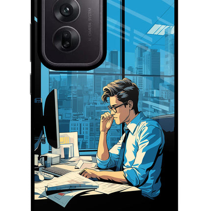 Focused Hustler (AI Generated) Oppo Reno12 5G Glass Case Back Cover by Casekaro