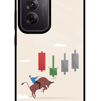 Bull Trading Momentum Oppo Reno12 5G Glass Case Back Cover by Casekaro