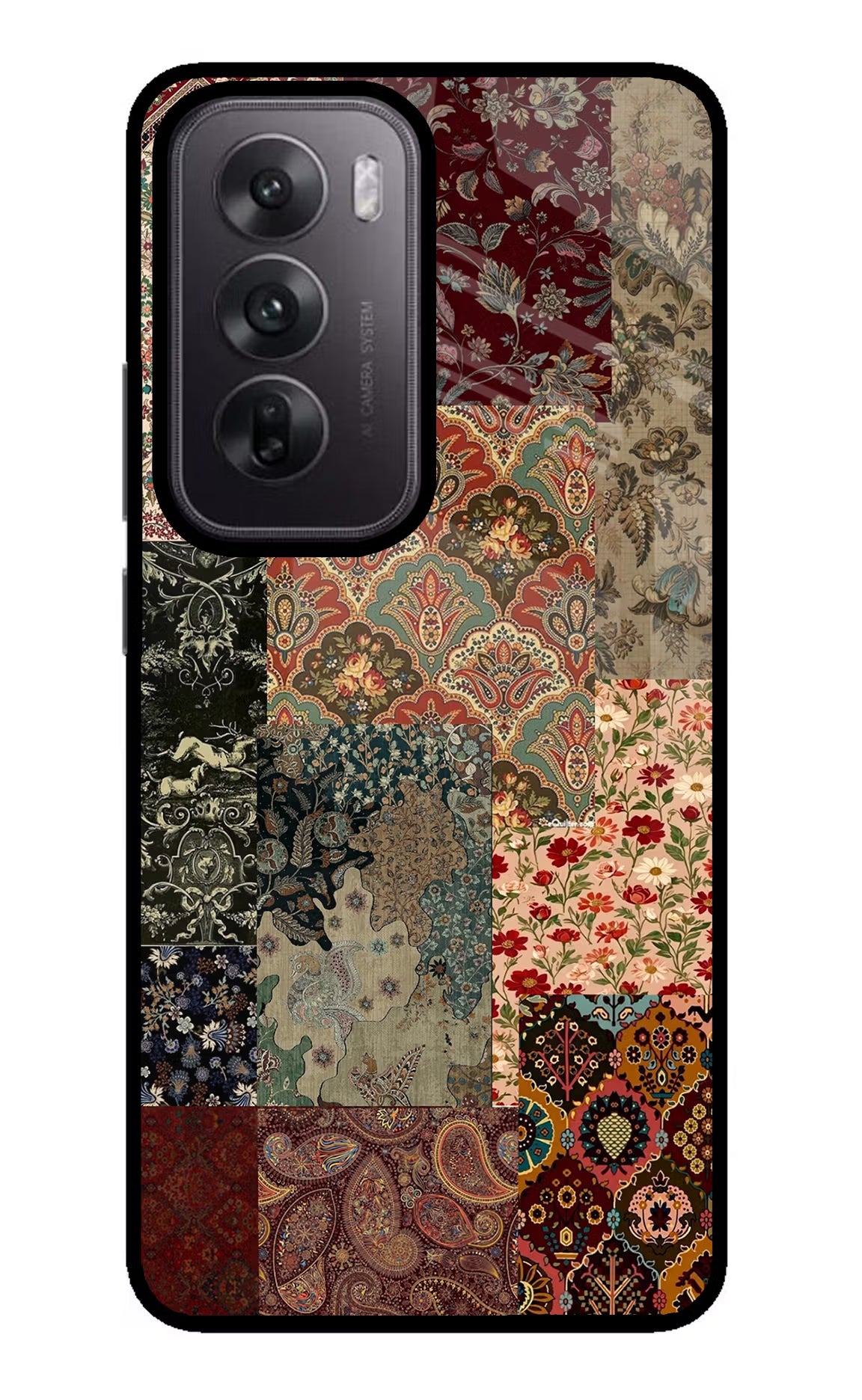 Desi Print Oppo Reno12 5G Glass Case Back Cover by Casekaro