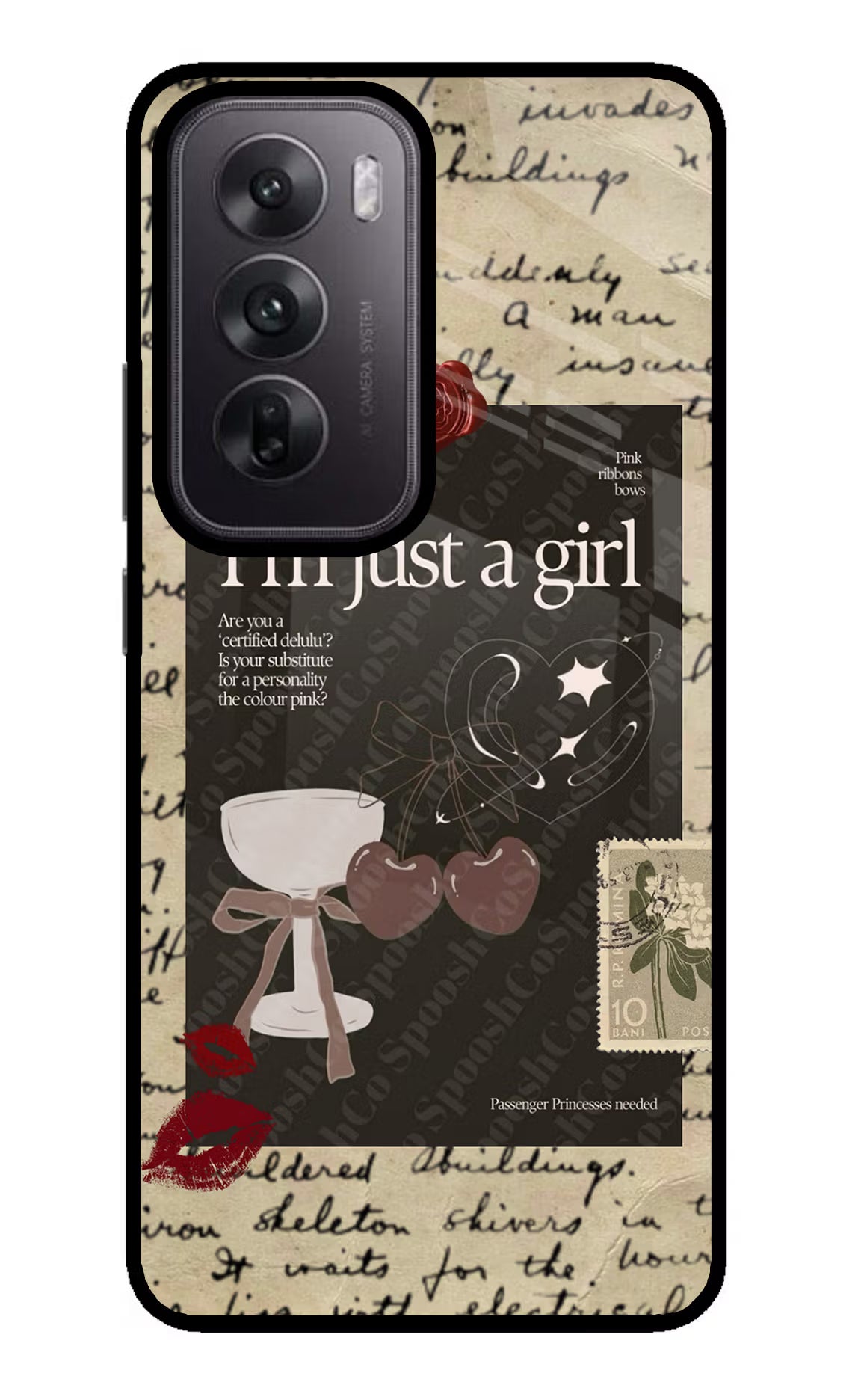 I am just a girl Oppo Reno12 5G Glass Case Back Cover by Casekaro