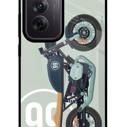 Classic Cafe Racer 99 Oppo Reno12 5G Glass Case Back Cover by Casekaro