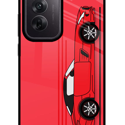 Red Velocity Oppo Reno12 5G Glass Case Back Cover by Casekaro