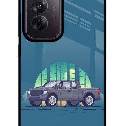 Retro Garage Vibe Oppo Reno12 5G Glass Case Back Cover by Casekaro