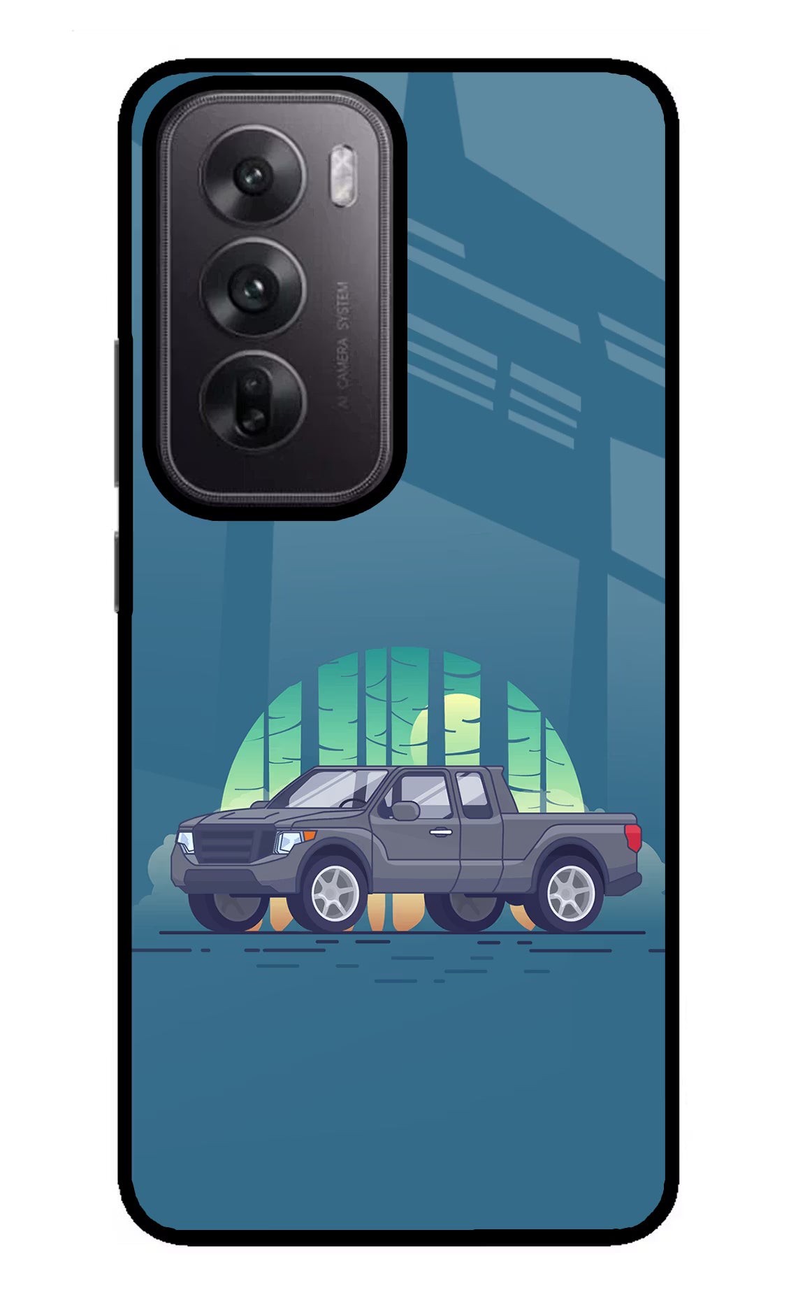 Retro Garage Vibe Oppo Reno12 5G Glass Case Back Cover by Casekaro