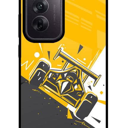 Track King Oppo Reno12 5G Glass Case Back Cover by Casekaro