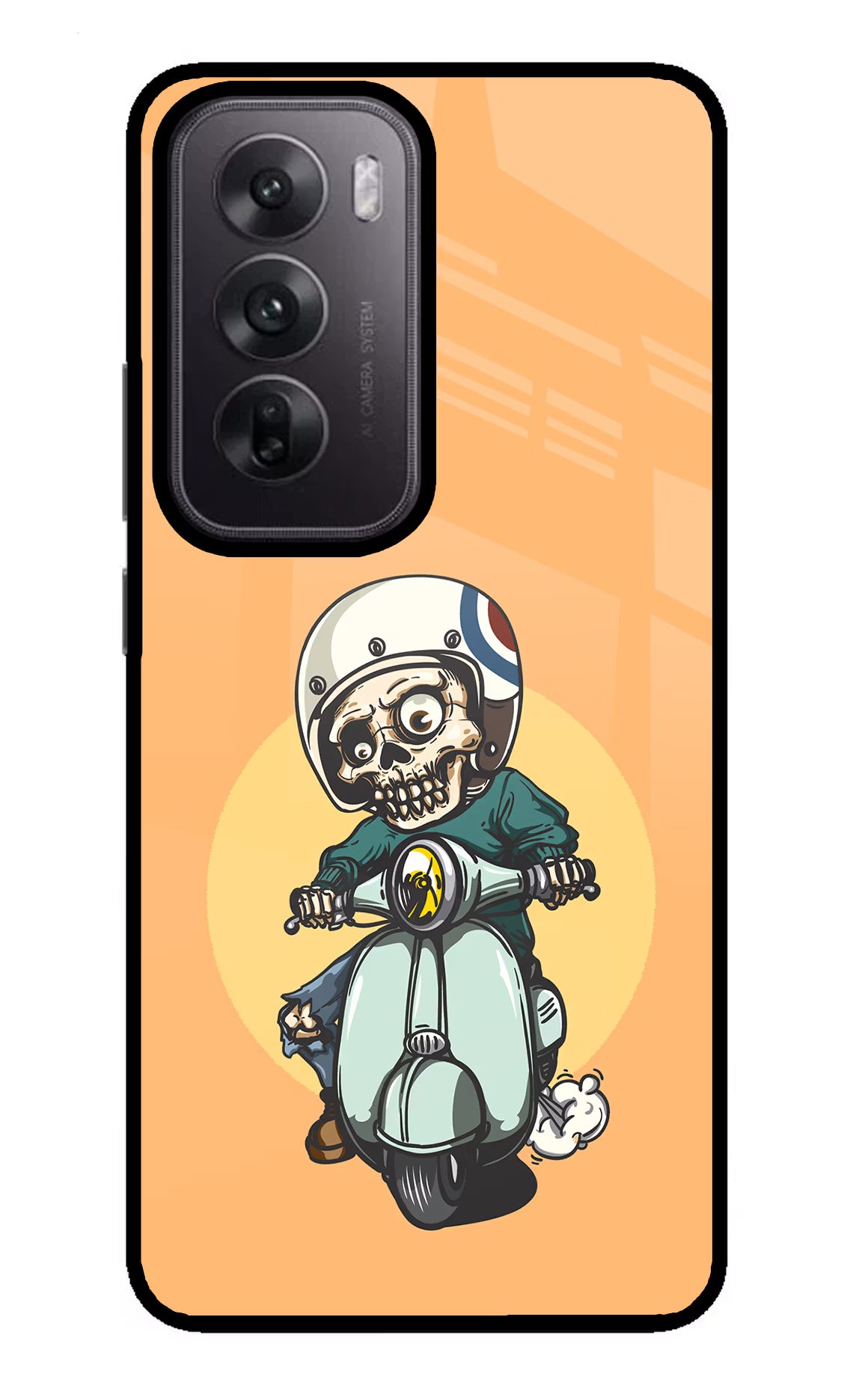 Undead Biker Oppo Reno12 5G Glass Case Back Cover by Casekaro