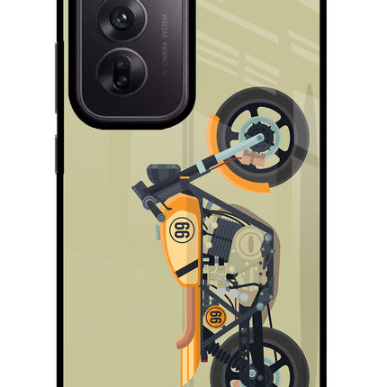 Vertical Speedster Oppo Reno12 5G Glass Case Back Cover by Casekaro
