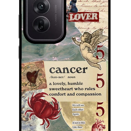 Cancer Zodiac Oppo Reno12 5G Glass Case Back Cover by Casekaro