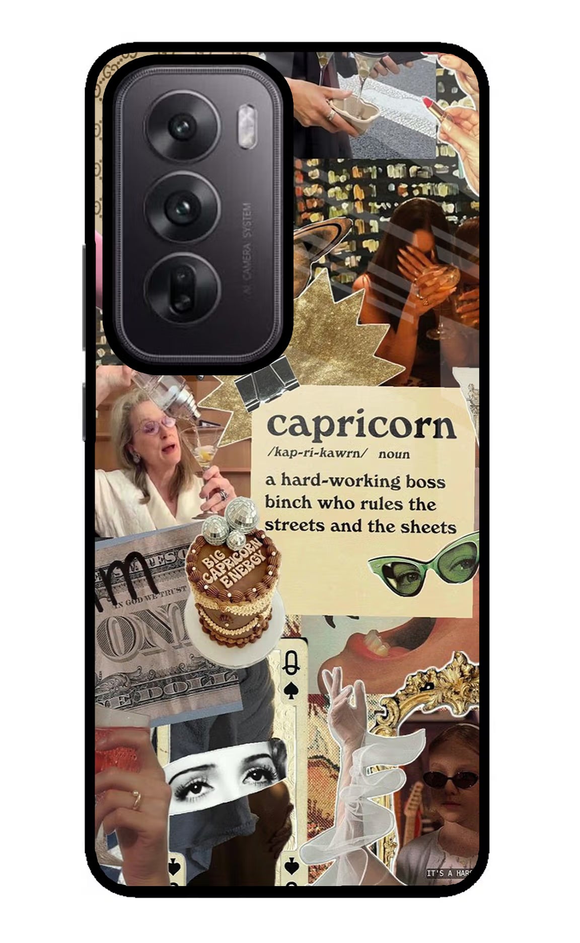 Capricorn Zodiac Oppo Reno12 5G Glass Case Back Cover by Casekaro