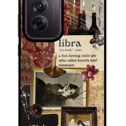 Libra Zodiac Oppo Reno12 5G Glass Case Back Cover by Casekaro