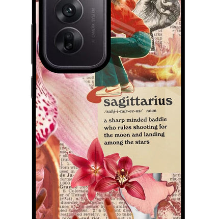 Sagittarius Zodiac Oppo Reno12 5G Glass Case Back Cover by Casekaro