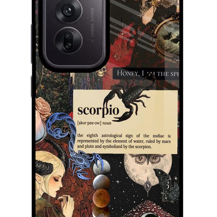 Scorpio Zodiac Oppo Reno12 5G Glass Case Back Cover by Casekaro