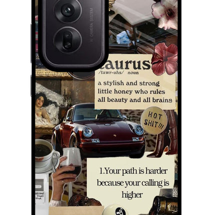 Taurus Zodiac Oppo Reno12 5G Glass Case Back Cover by Casekaro