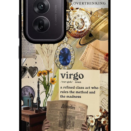 Virgo Zodiac Oppo Reno12 5G Glass Case Back Cover by Casekaro
