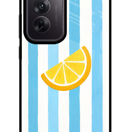 Summer Lemon Oppo Reno12 5G Glass Case Back Cover by Casekaro