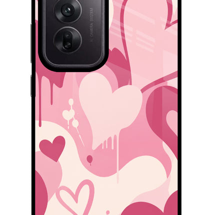 Hearty case Oppo Reno12 5G Glass Case Back Cover by Casekaro