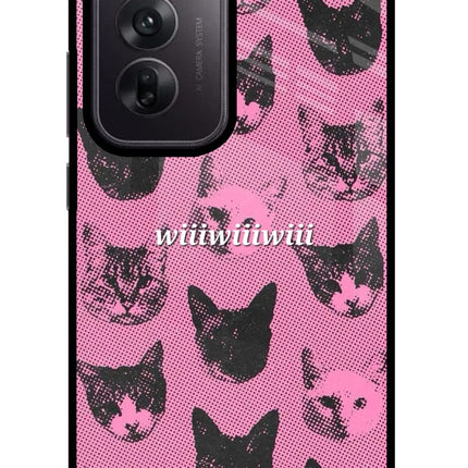 Pink Cats Oppo Reno12 5G Glass Case