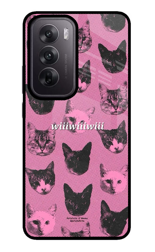 Pink Cats Oppo Reno12 5G Glass Case