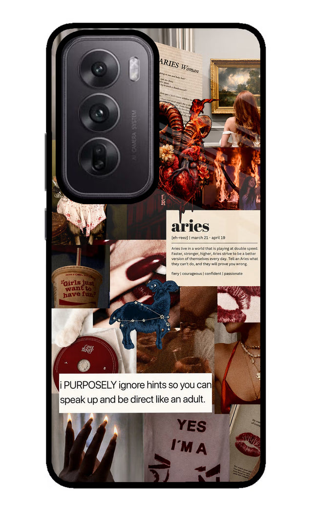 Zodiac Aries Oppo Reno12 5G Glass Case