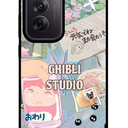 Studio Ghibli Oppo Reno12 5G Glass Case Back Cover by Casekaro
