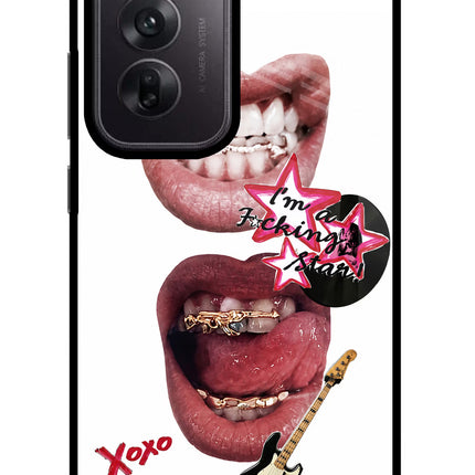 Rockstar Oppo Reno12 5G Glass Case Back Cover by Casekaro