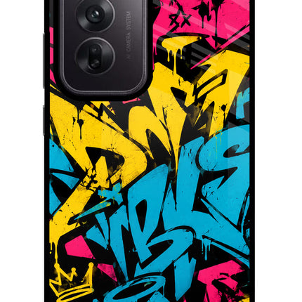 Graffiti Vibe Oppo Reno12 5G Glass Case Back Cover by Casekaro