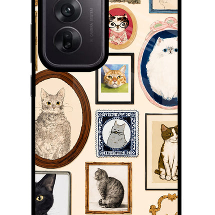 Mirror Cats Oppo Reno12 5G Glass Case Back Cover by Casekaro