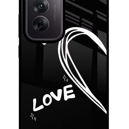 Love Line Oppo Reno12 5G Glass Case Back Cover by Casekaro