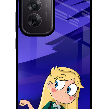 Star Glow Oppo Reno12 5G Glass Case Back Cover by Casekaro