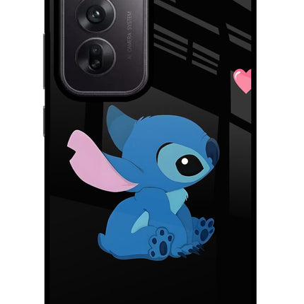 Stitch Crush Oppo Reno12 5G Glass Case Back Cover by Casekaro