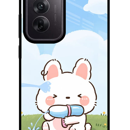 Bunny Treat Oppo Reno12 5G Glass Case Back Cover by Casekaro