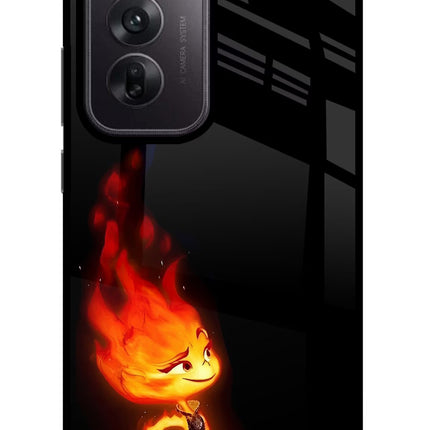 Ember Flame Oppo Reno12 5G Glass Case Back Cover by Casekaro
