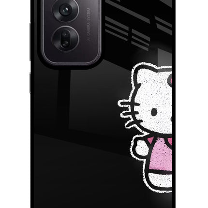 Kitty Charm Oppo Reno12 5G Glass Case Back Cover by Casekaro
