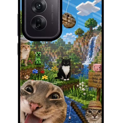 Minecraft Cat Chaos Oppo Reno12 5G Glass Case